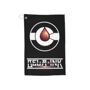 BLACK De La Ink logo Golf Towel | golf towel with ring, golf accessory
