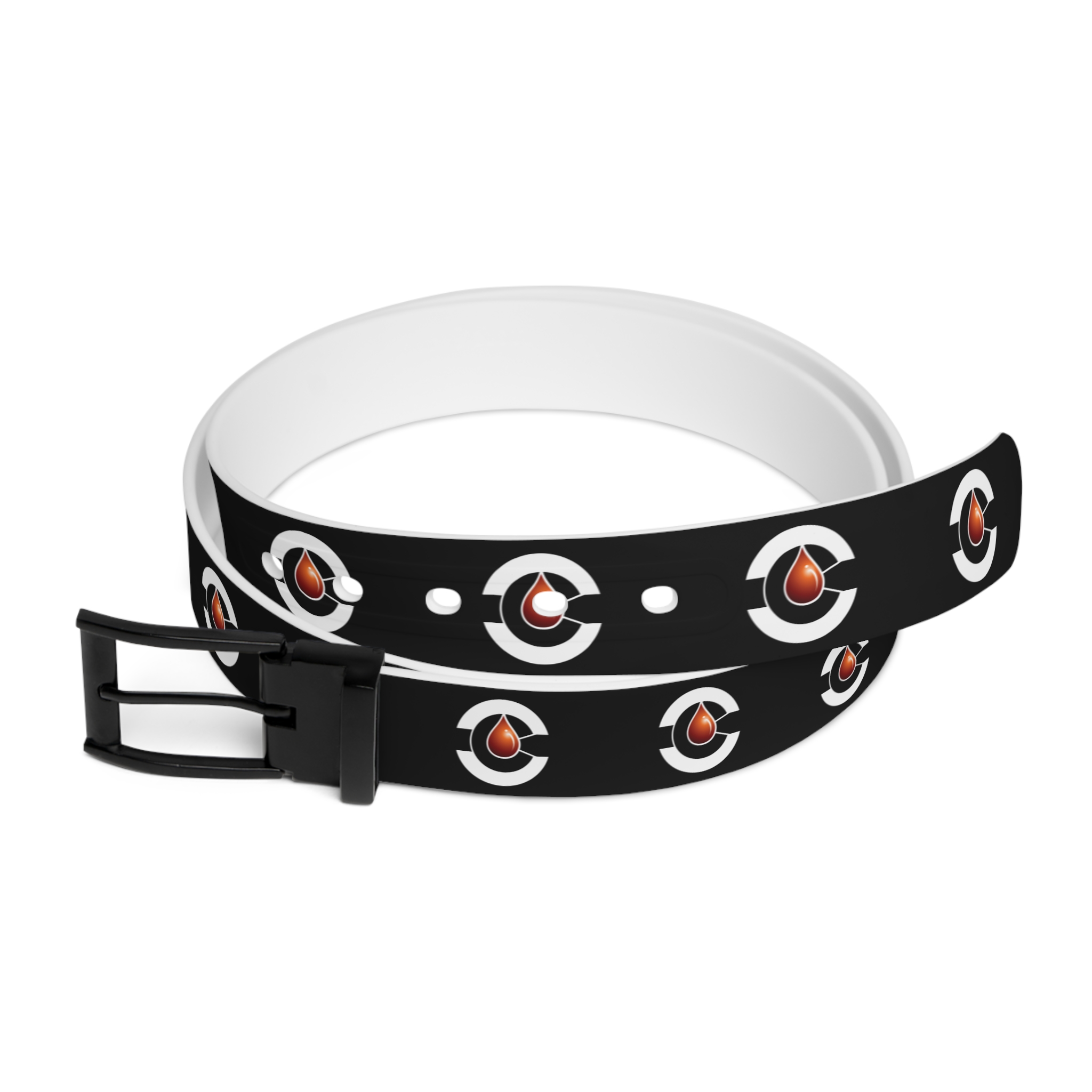 De La Ink | Black Printed Golf Belt with Circular Target Design