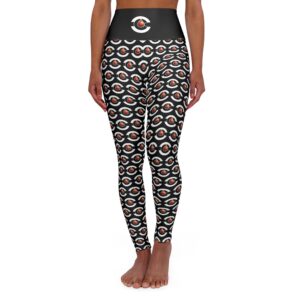Black Red Colorado C High Waisted Yoga Leggings (AOP)