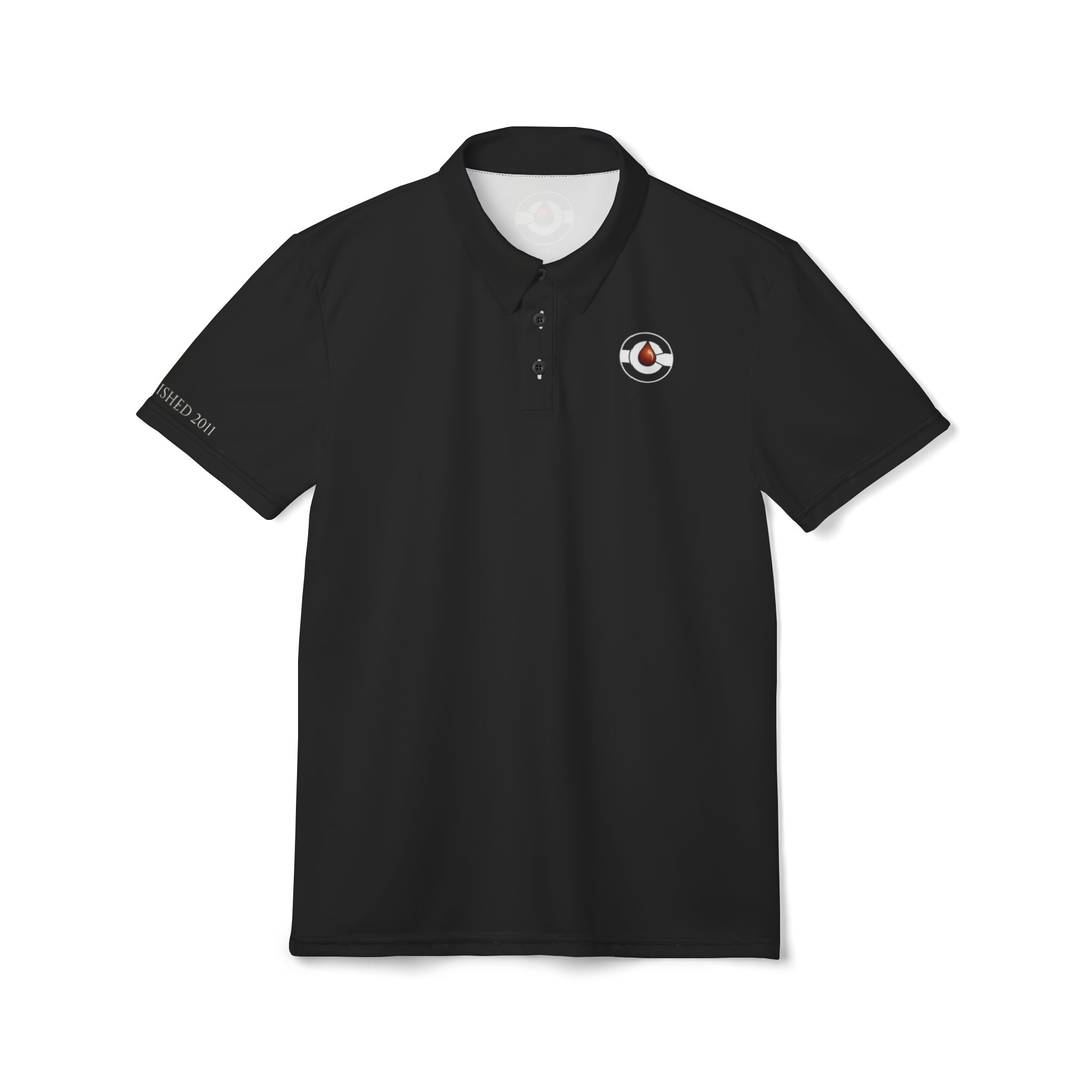 Black Wave Circle Logo Polo