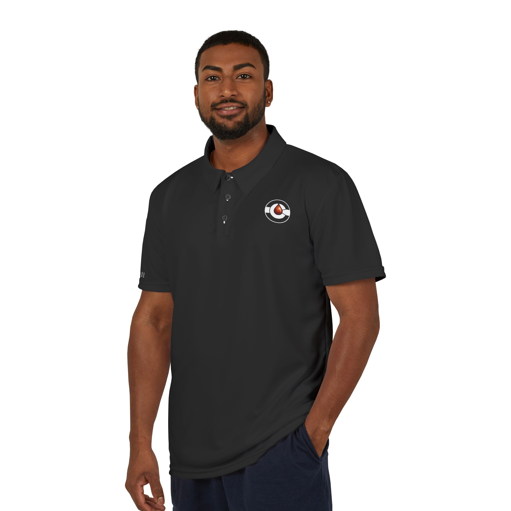 Black Wave Circle Logo Polo - Image 3