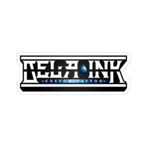 Blue De La Ink logo sticker Kiss-Cut Sticker | tattoo studio decal, waterproof vinyl