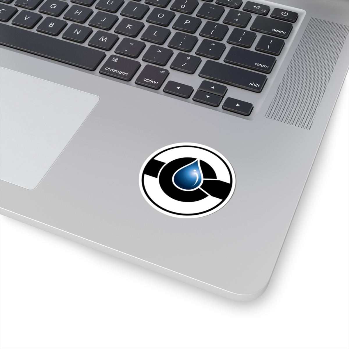 Blue Drop White background Emblem Sticker | Kiss-Cut Sticker - Image 2