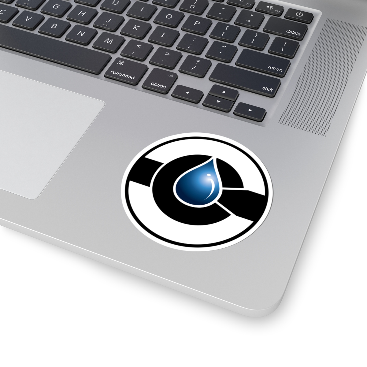 Blue Drop White background Emblem Sticker | Kiss-Cut Sticker - Image 3