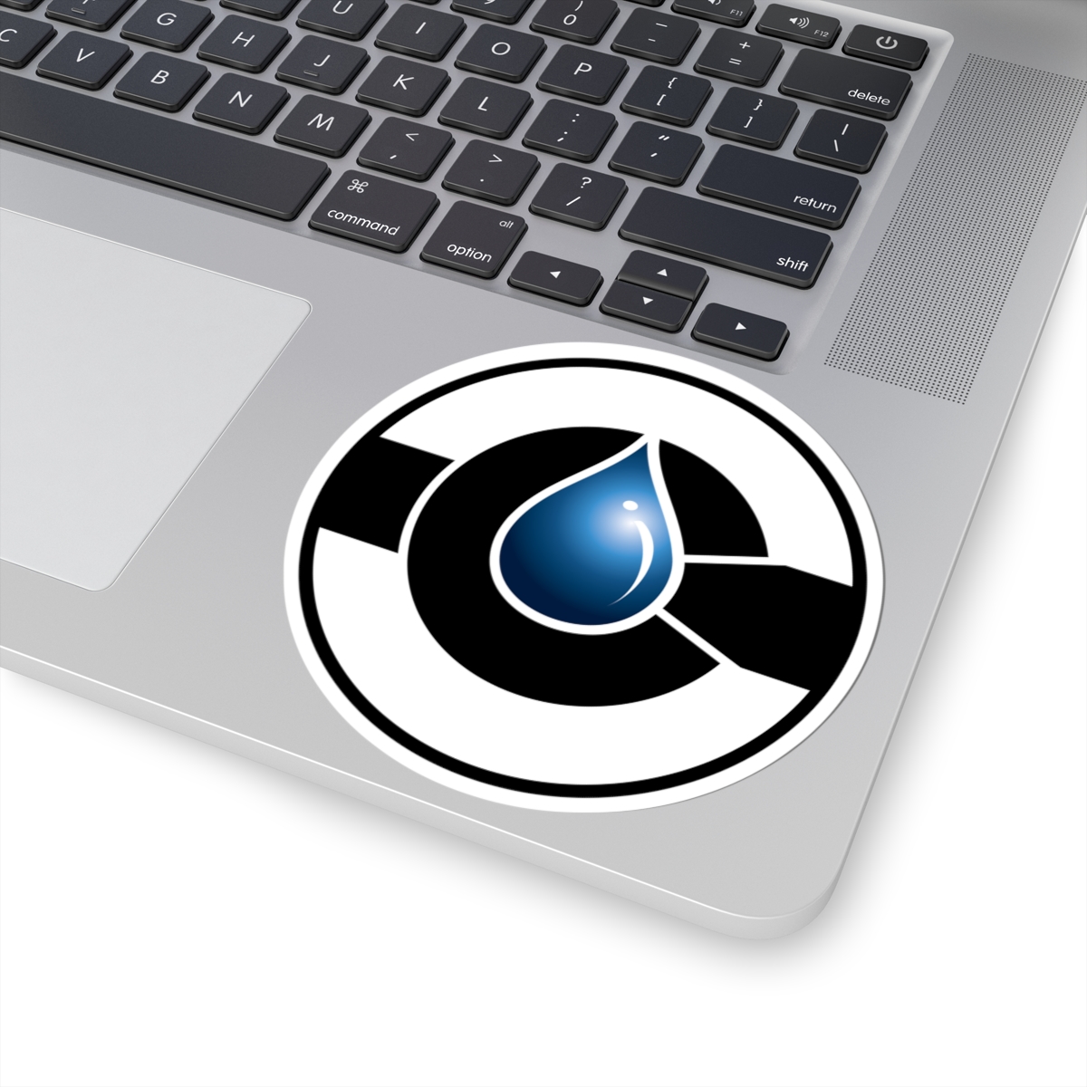 Blue Drop White background Emblem Sticker | Kiss-Cut Sticker - Image 4
