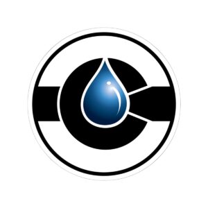 Blue Drop White background Emblem Sticker | Kiss-Cut Sticker