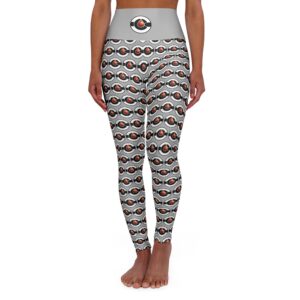 Grey Red Colorado C High Waisted Yoga Leggings (AOP)