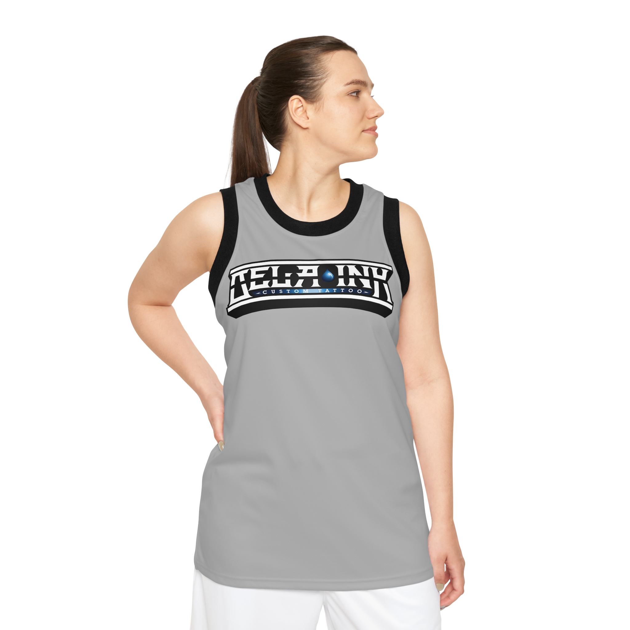 Grey Unisex Basketball Jersey - Image 3