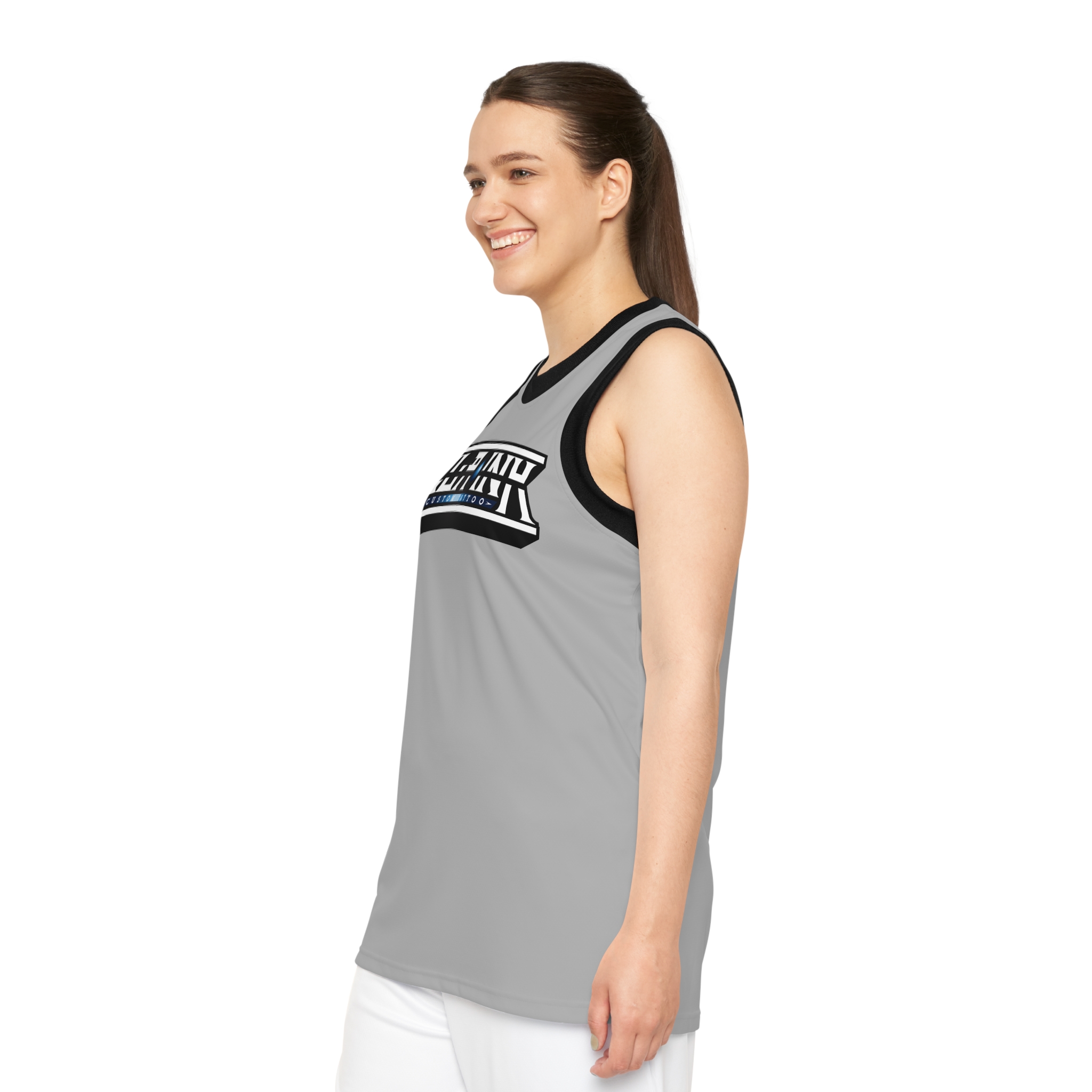 Grey Unisex Basketball Jersey - Image 5