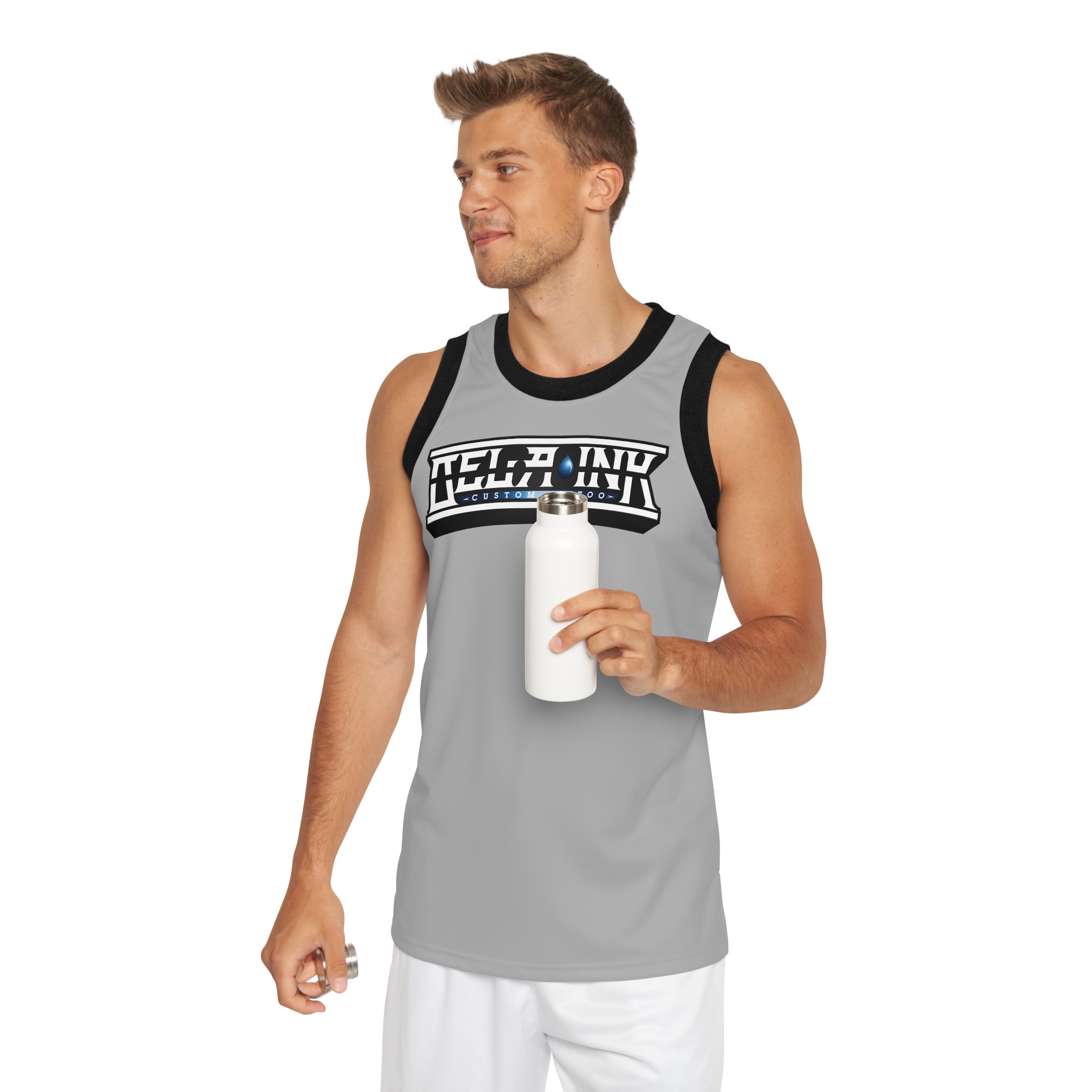 Grey Unisex Basketball Jersey - Image 6