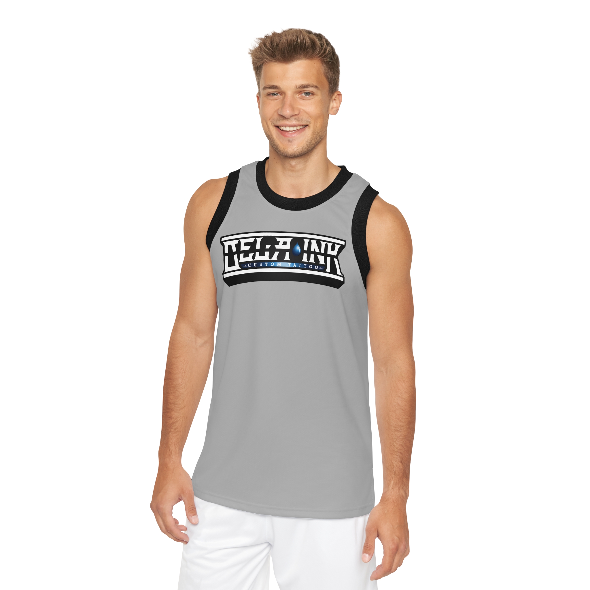 Grey Unisex Basketball Jersey - Image 8