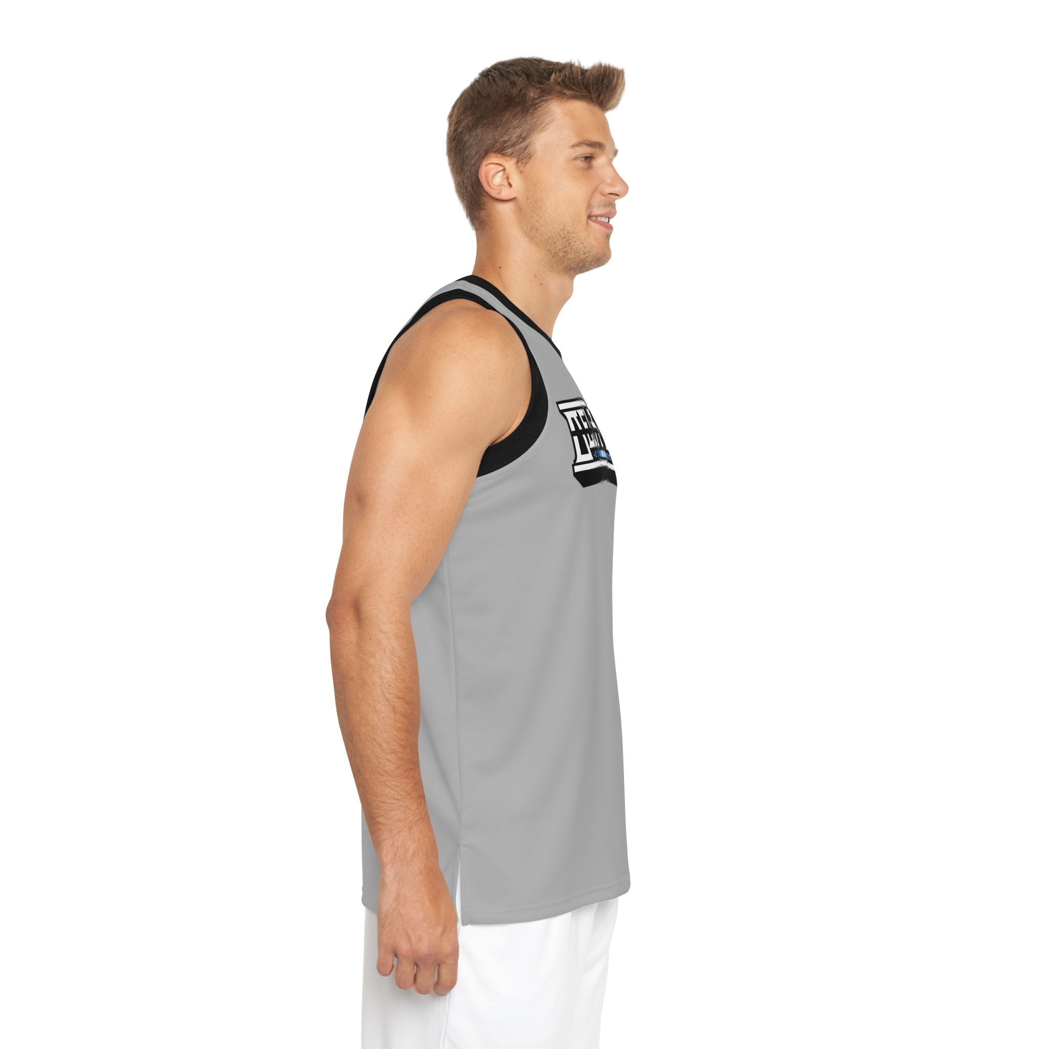 Grey Unisex Basketball Jersey - Image 9