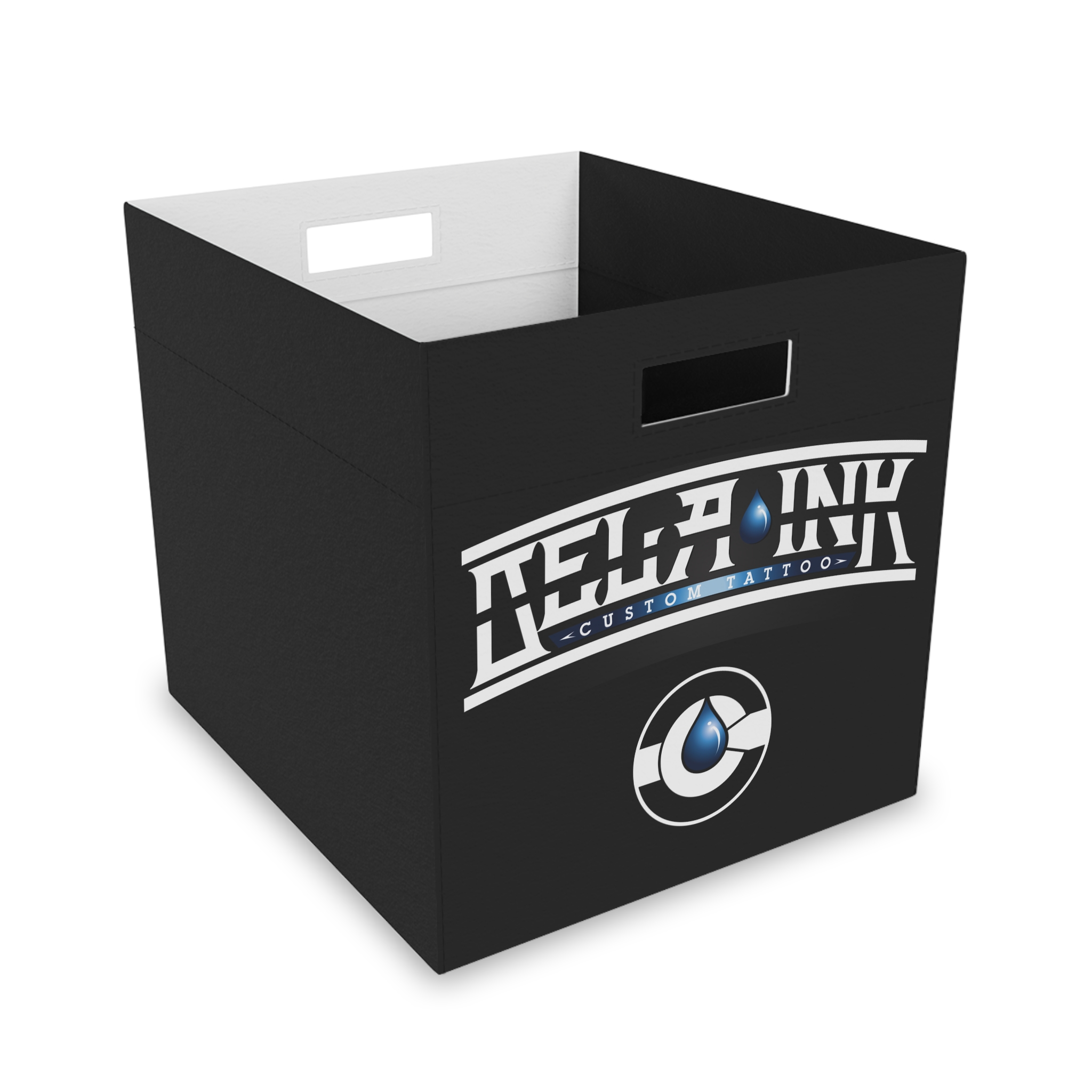 De La Ink Tattoo Logo Felt Storage Box | Foldable Organizer, Art Supply Bin - Image 2