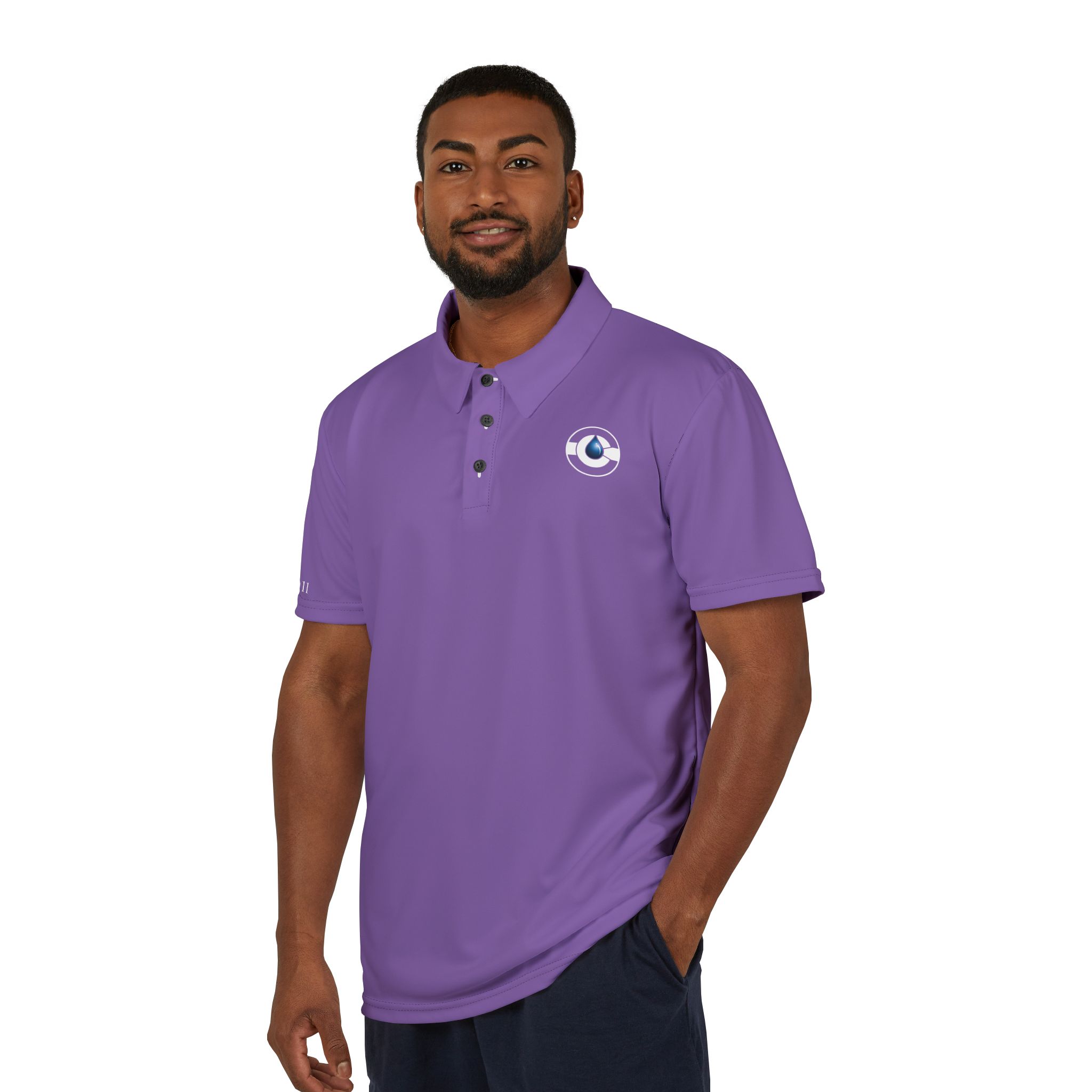 PURPLE Wave Circle Logo Polo - Image 3