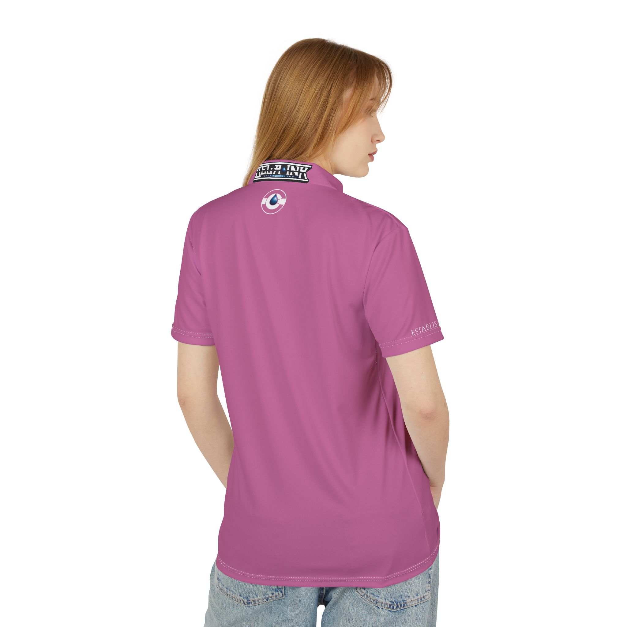 Pink Wave Circle Logo Polo - Image 2