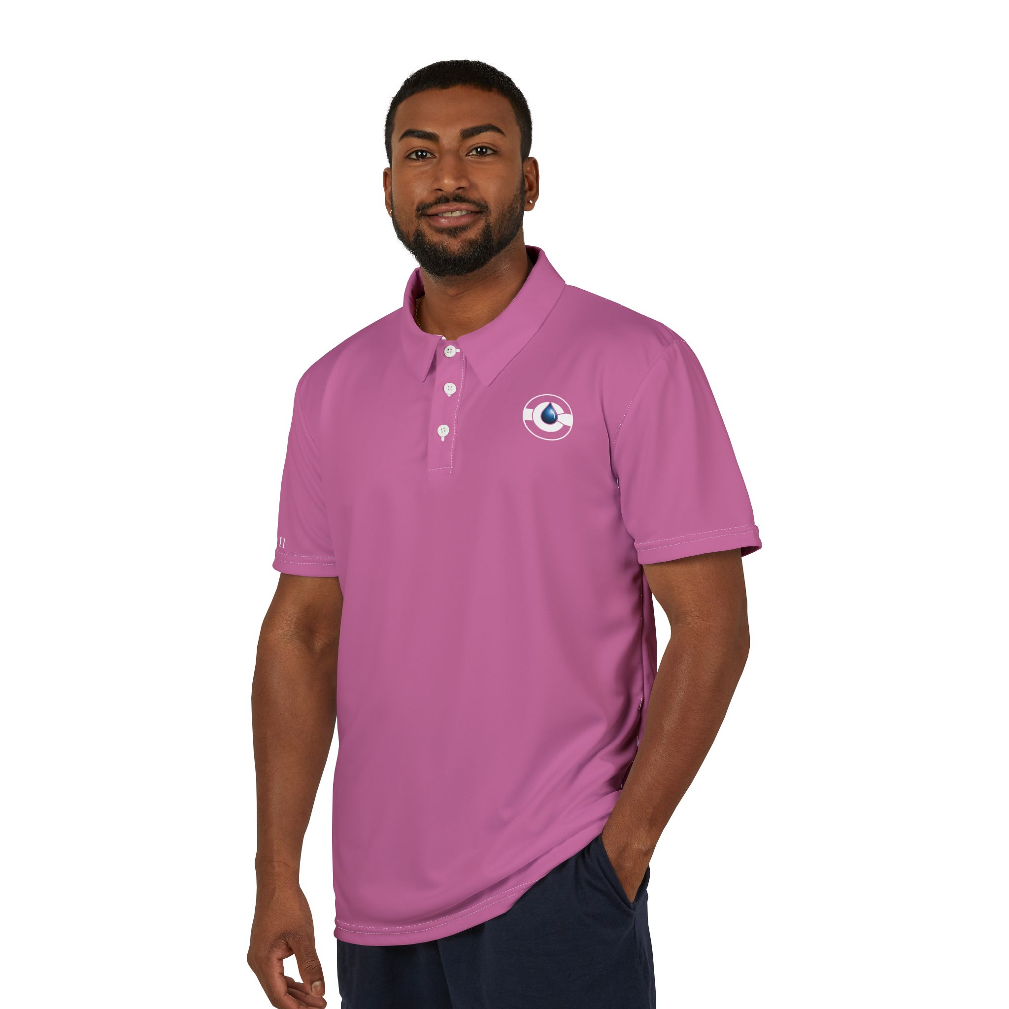 Pink Wave Circle Logo Polo - Image 3