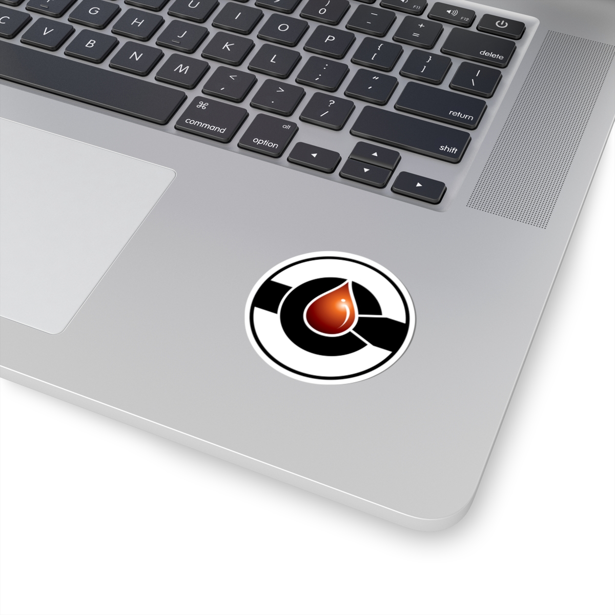 Red Drop White background Emblem Sticker | Kiss-Cut Sticker - Image 2