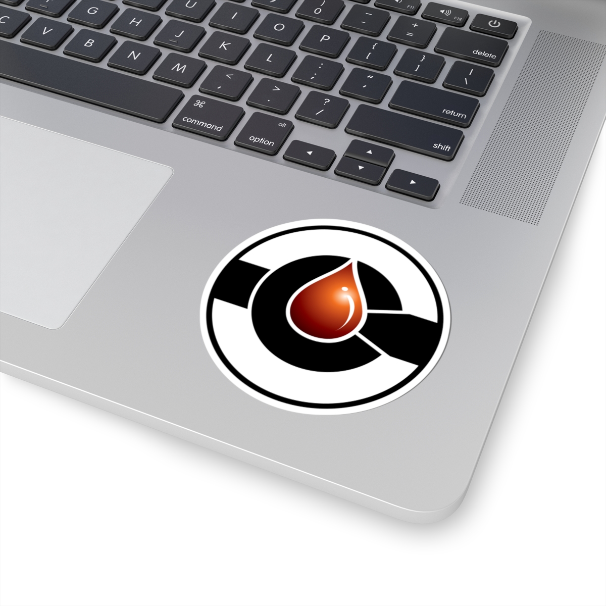Red Drop White background Emblem Sticker | Kiss-Cut Sticker - Image 3