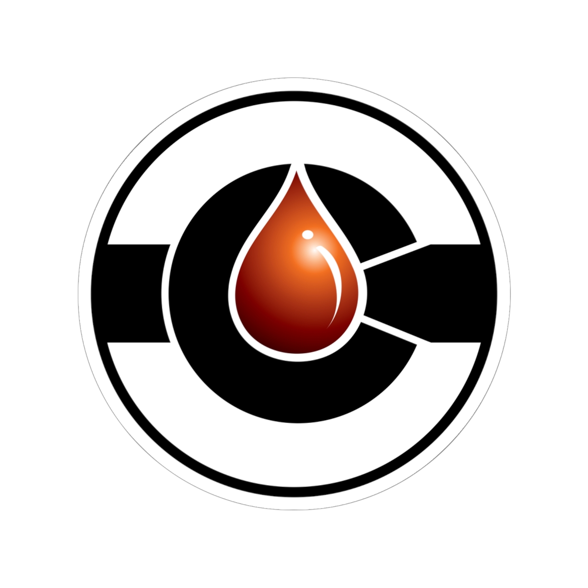 Red Drop White background Emblem Sticker | Kiss-Cut Sticker