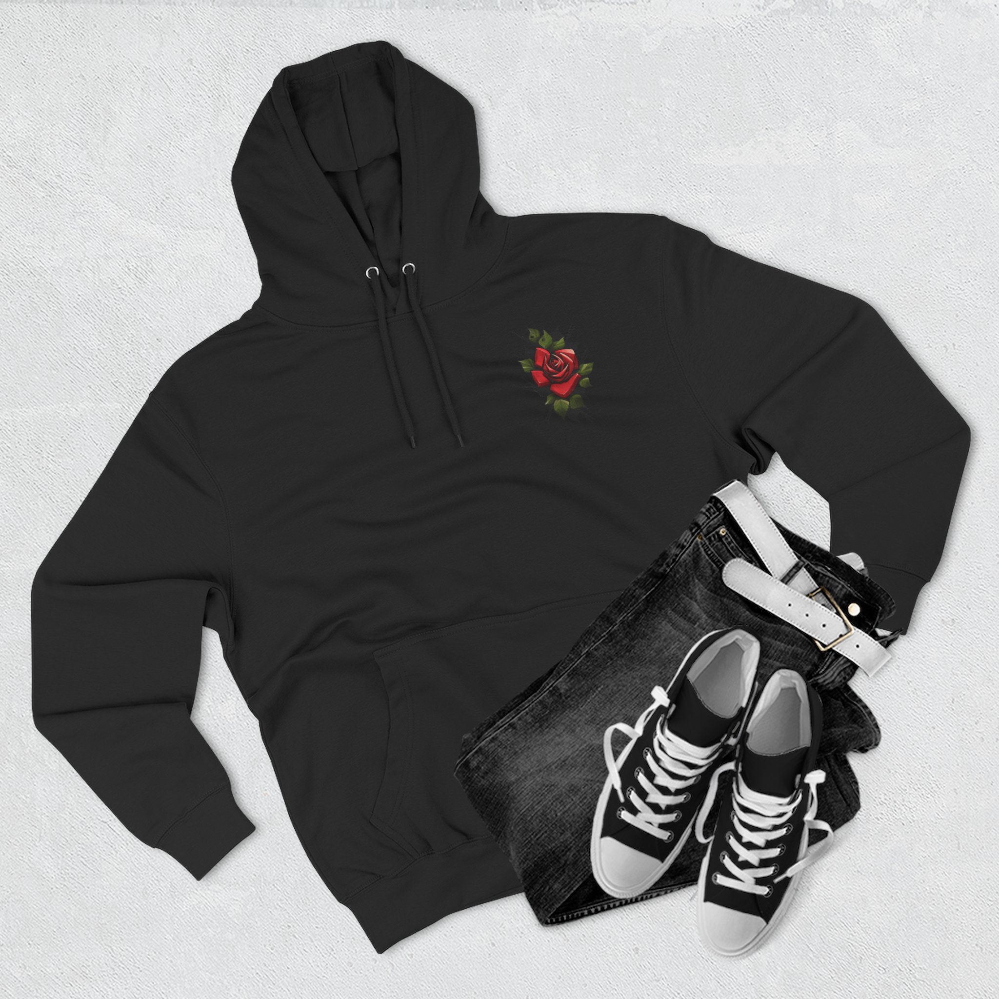 Rose Three-Panel Fleece Hoodie - Image 9