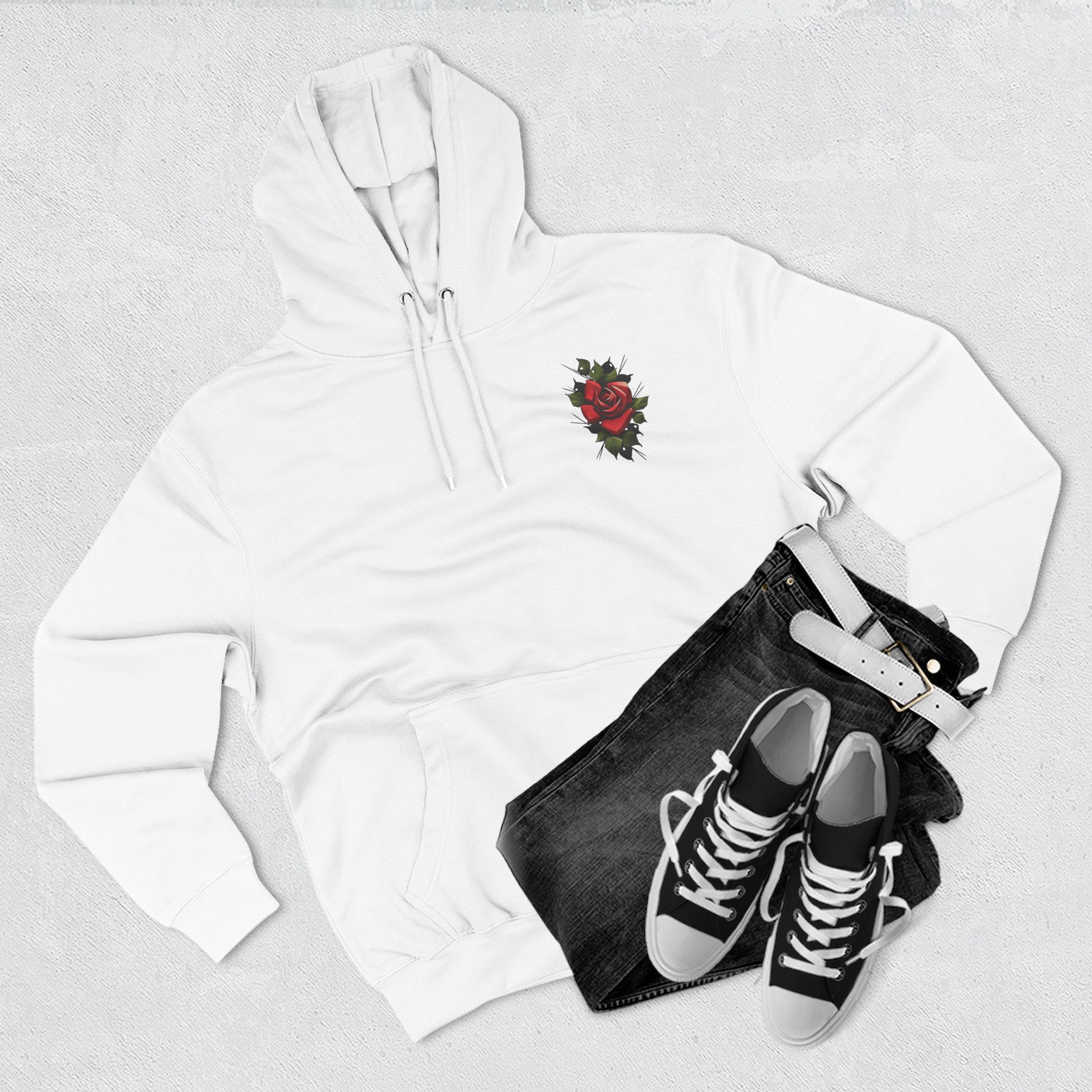 Rose Three-Panel Fleece Hoodie - Image 3