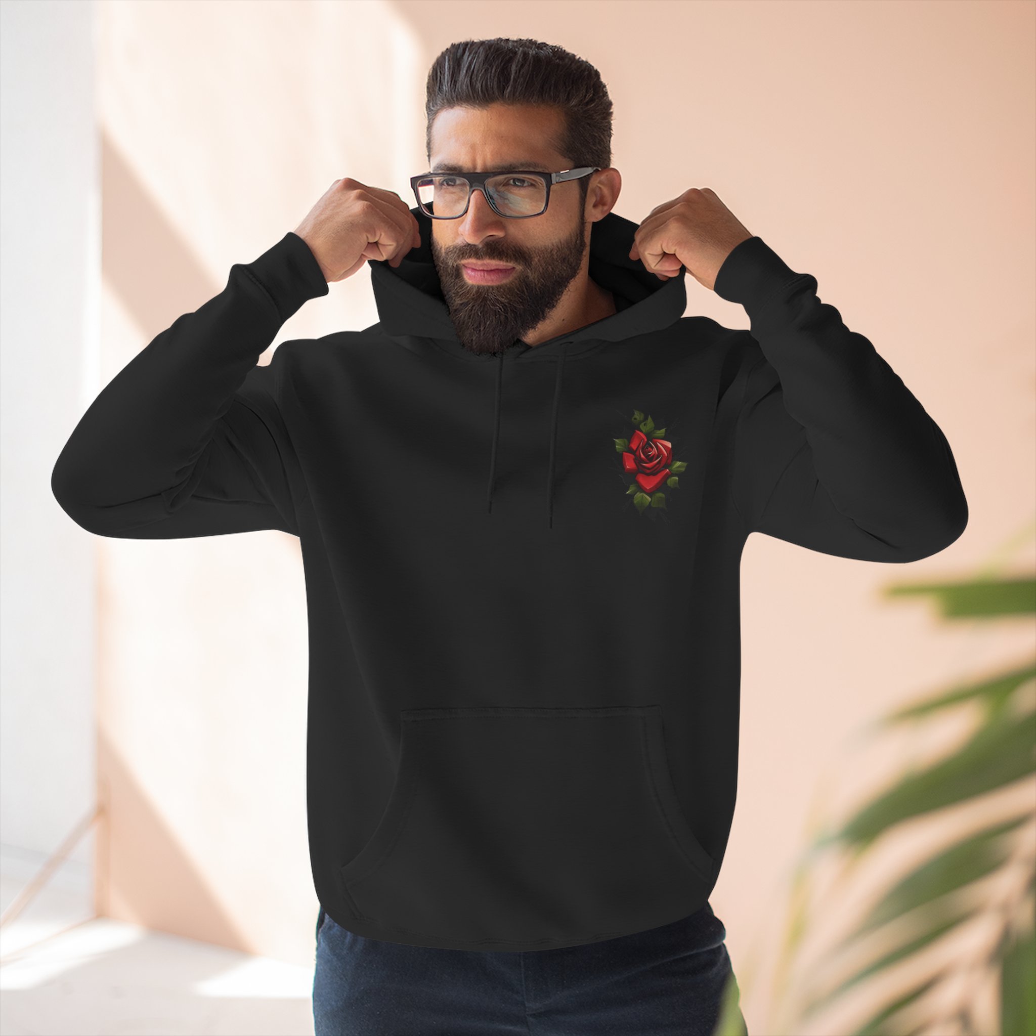 Rose Three-Panel Fleece Hoodie - Image 11