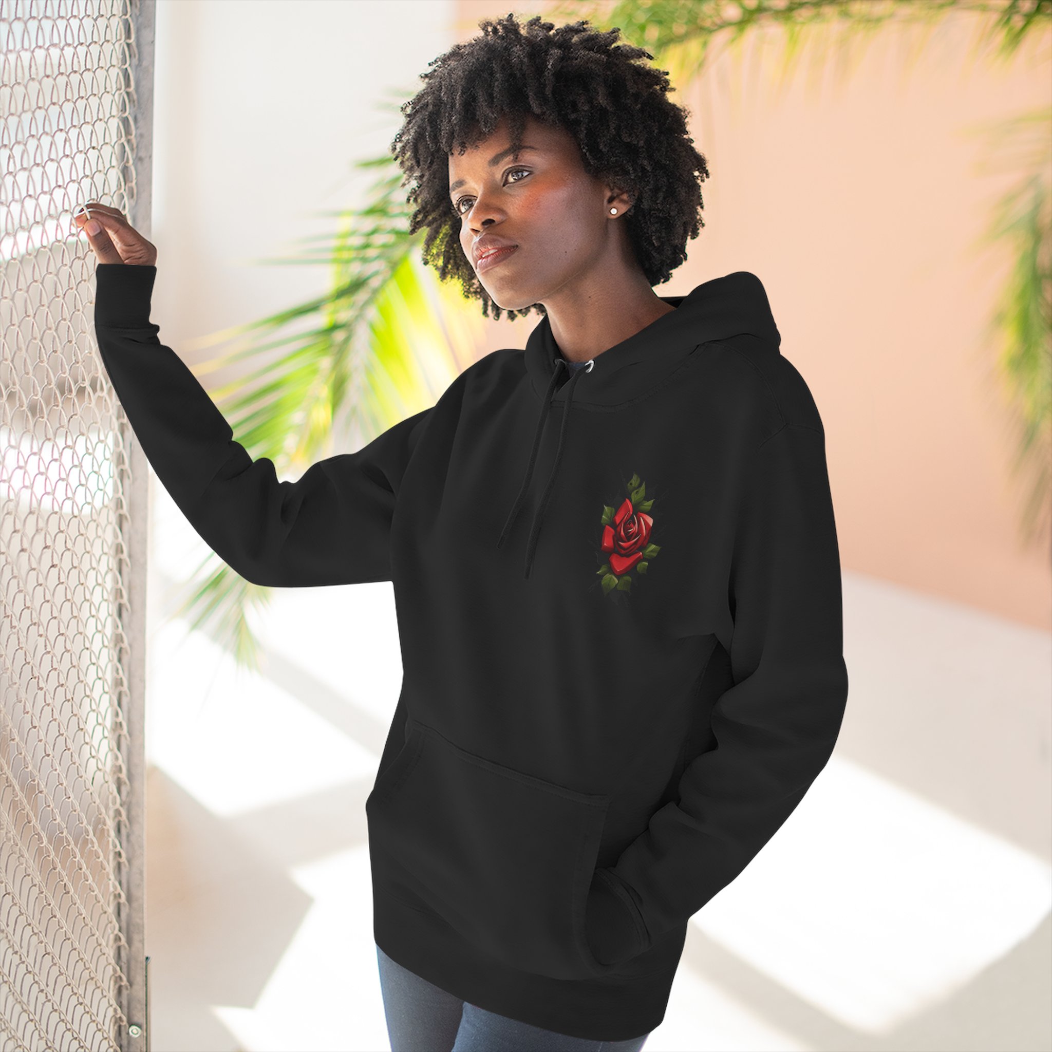 Rose Three-Panel Fleece Hoodie - Image 12