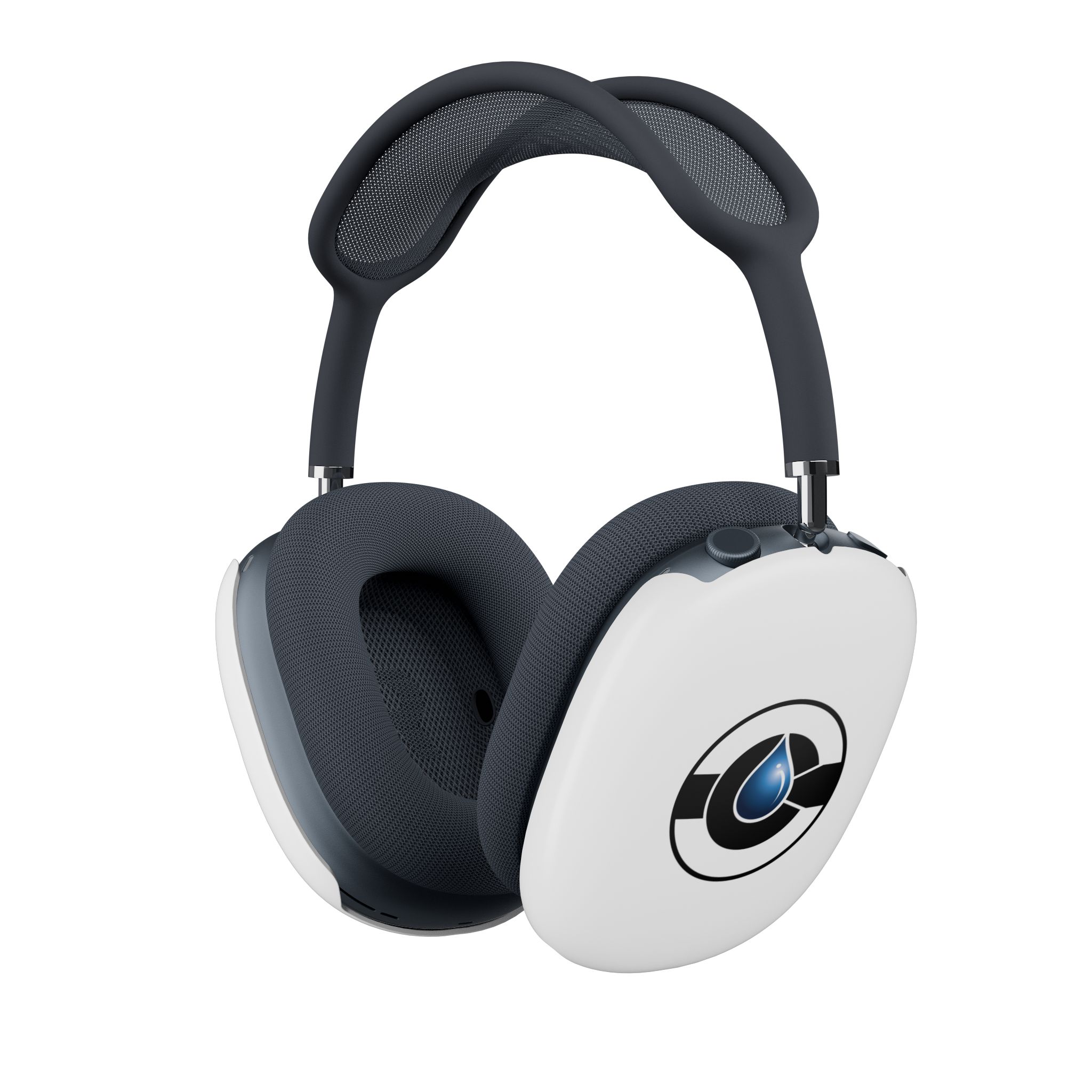 White Droplet Logo AirPods Max Shell Case | Protective Ear Cup Skins - Image 2