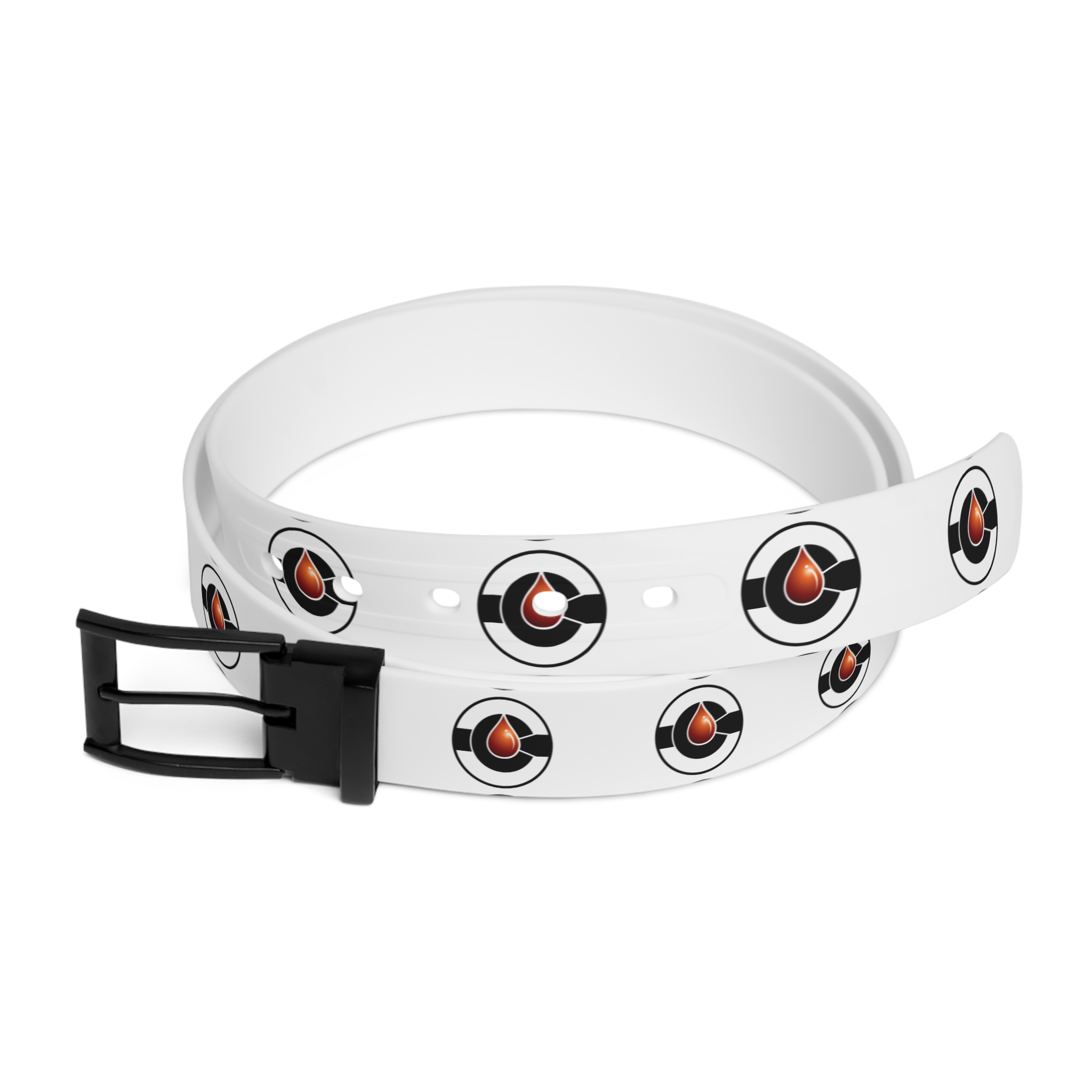 De La Ink | White Printed Golf Belt with Circular Target Design