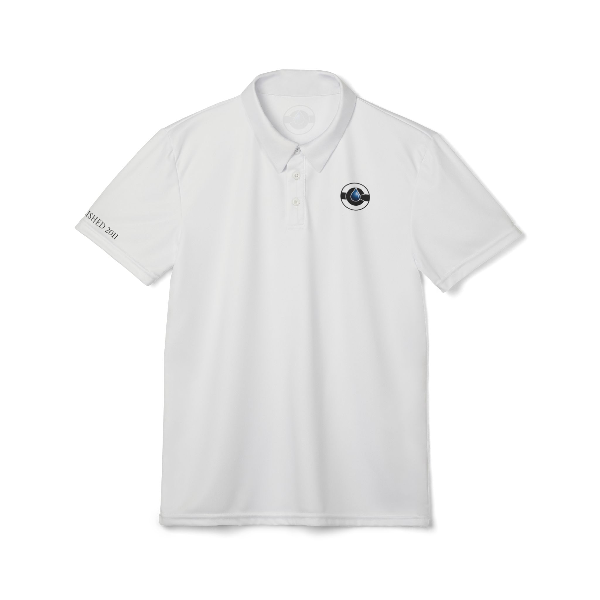 White Wave Circle Logo Polo