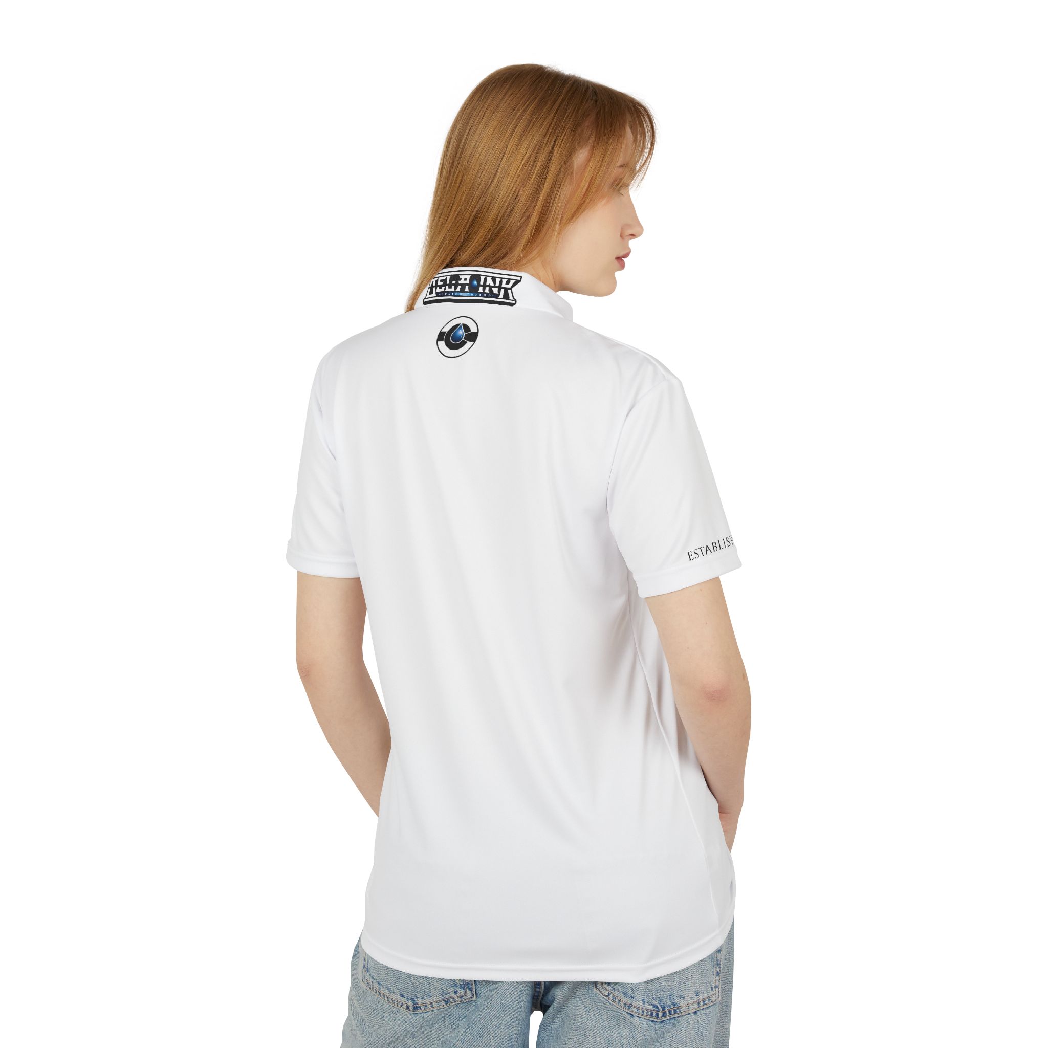 White Wave Circle Logo Polo - Image 2